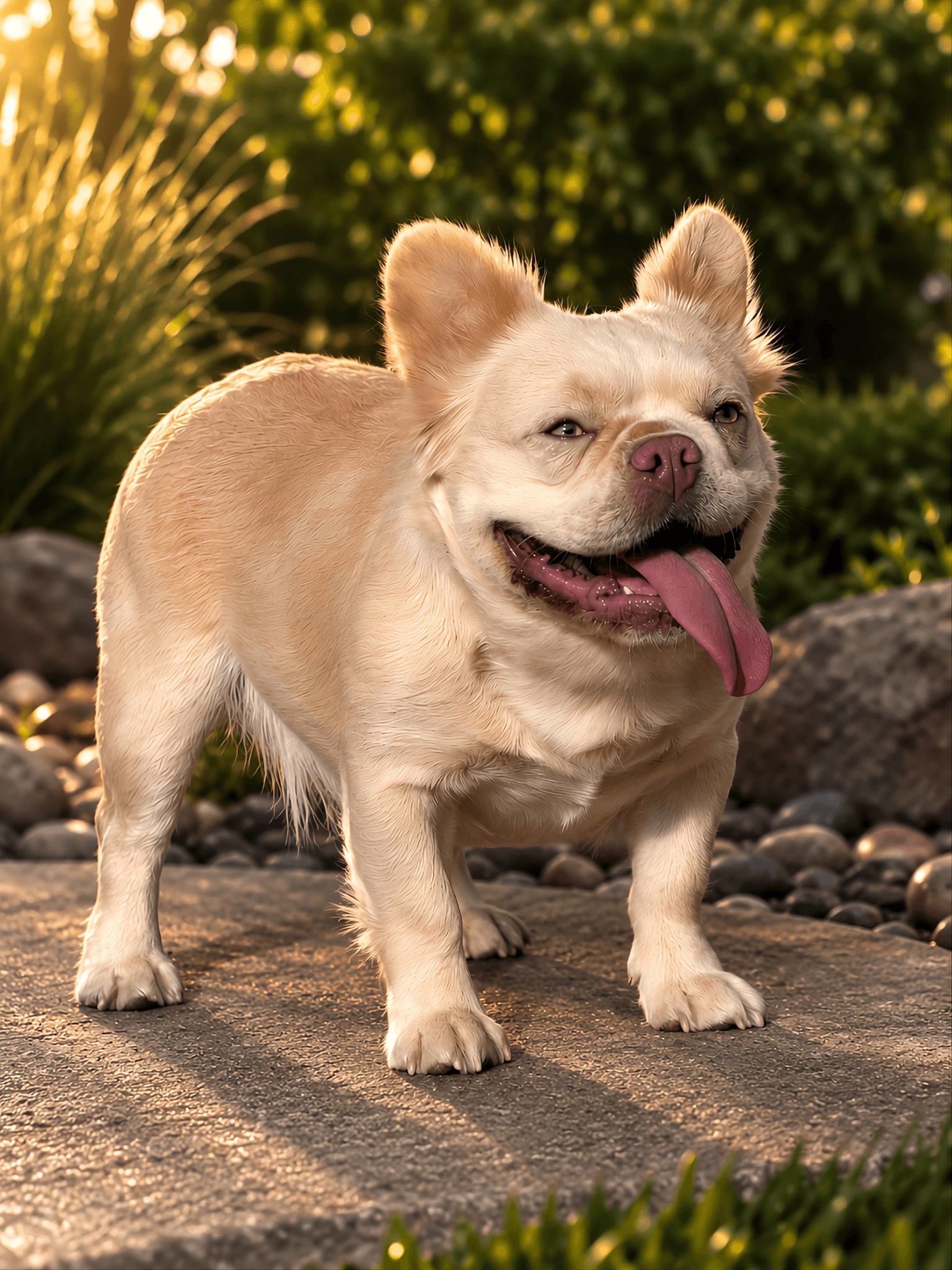 Azula, platinum fluffy French Bulldog
